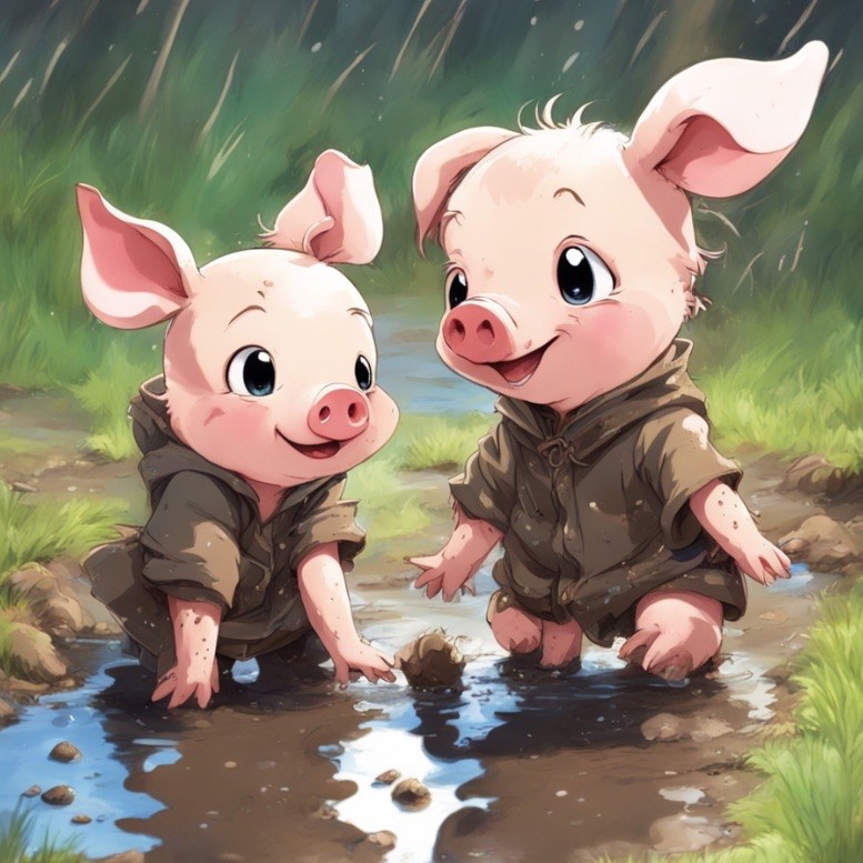 Porkrind and Babe’s muddy mischief 
